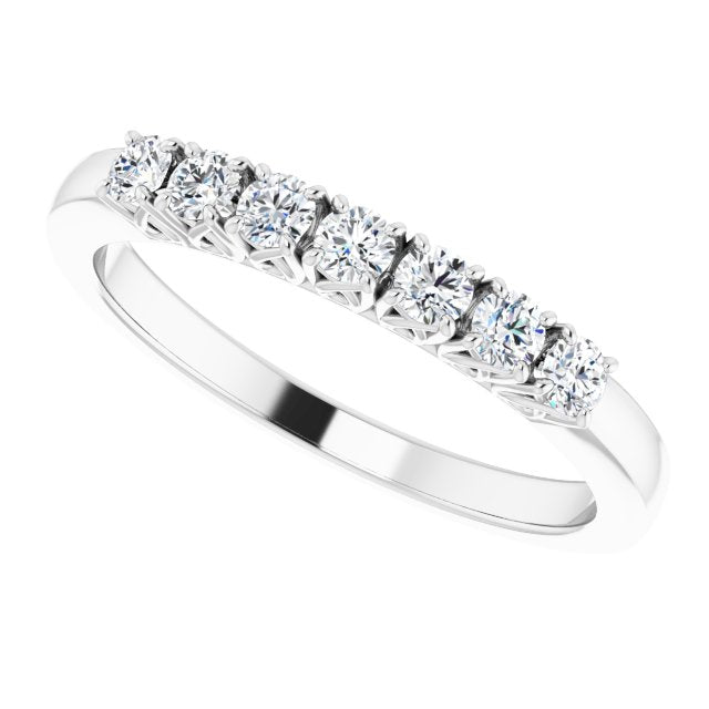 0.30 ct. Round Diamond Wedding Band Seven Stone Anniversary Ring-VIRABYANI
